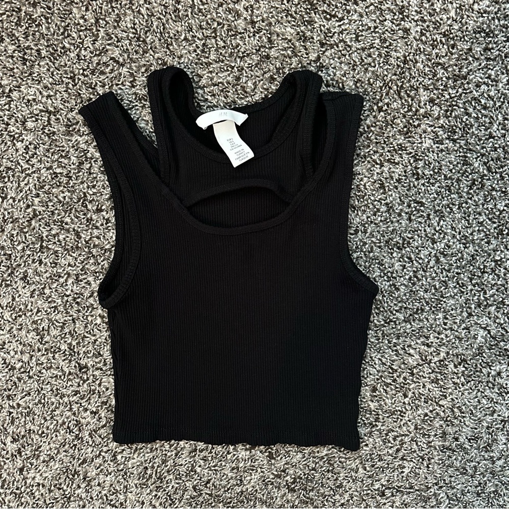 H&M Black Ribbed Tank Top